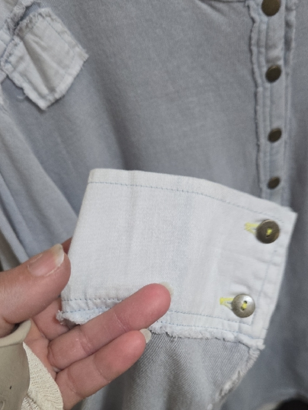 We The Free Light Blue Henley Top - Picture 3 of 8